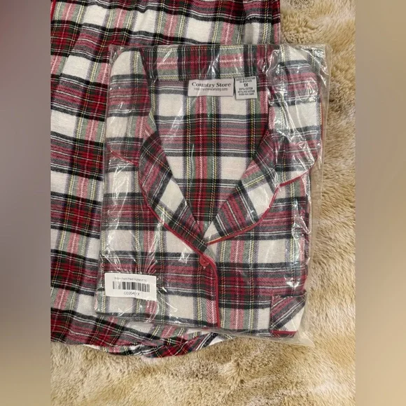 NWT COUNTRY STORE Night Shirt 1X Flannel Plaid Nightgown Pajama Top Cozy Cabin🪵 - Picture 12 of 13